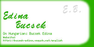 edina bucsek business card